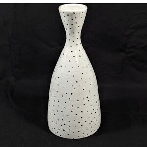 Vintage Raymor Italy Pottery Vase Mid Century Modern White Gold Polka Dot 808/B